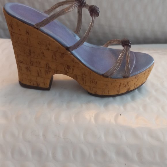 Just The Right Shoe By Raine Cork Wedge Mini Figurine 25093 - Picture 4 of 9